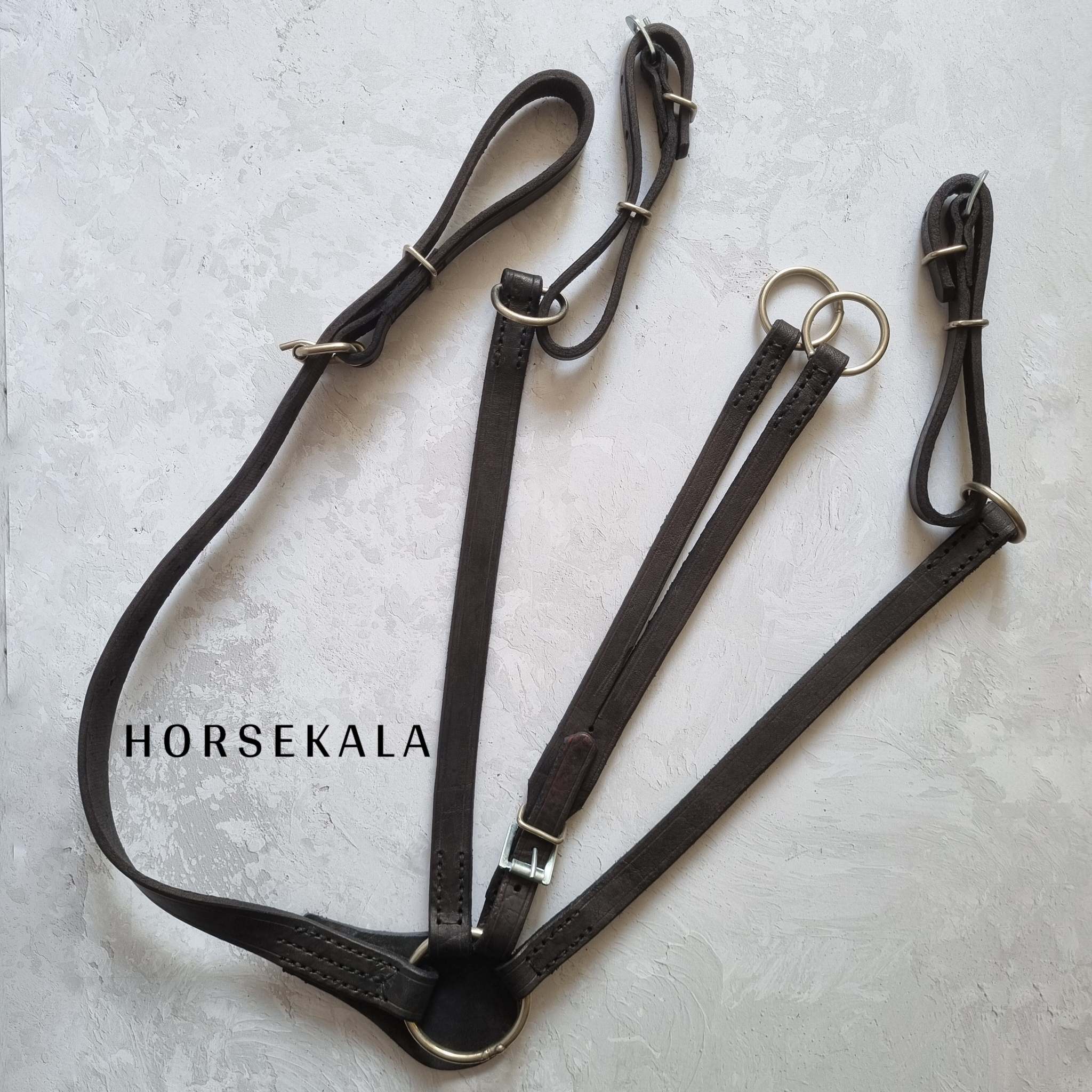 Y Shaped Leather Breastplate with Running Martingale