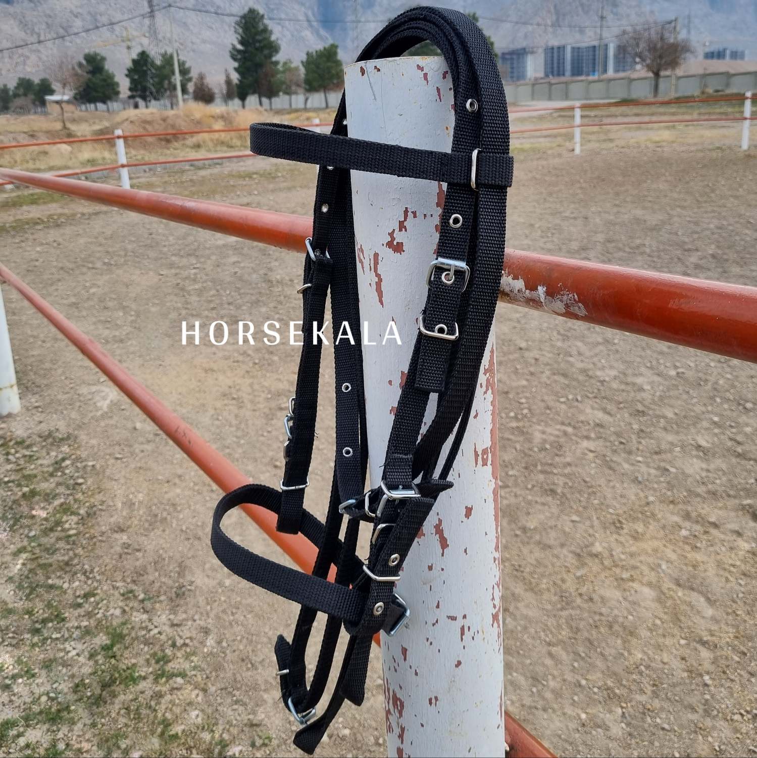 افسار و دستجلو برزنتی ساده Simple nylon bridle and rein
