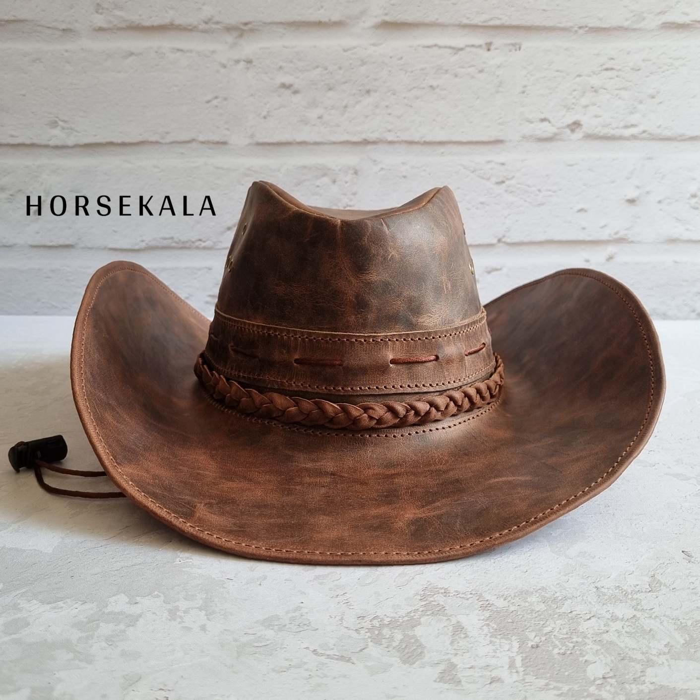 Western leather hat